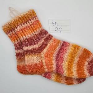 Socken handgestrickt, handgestrickte Socken, Kindersocken, Größe 24,, kuschelige Wollsocken,  Handarbeit, bequem, Bild 3
