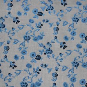 15,70 EUR/m Dirndl-Stoff Blumen blau hellblau auf weiß Baumwollsatin Bild 8