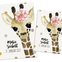 Giraffe Mädchen U-Hefthülle mit Name und Geburtsdatum, Uheft Hülle und Impfpasshülle personalisiert Bild 3