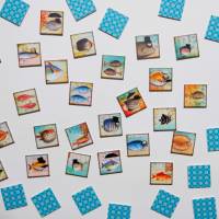 Handmade Legespiel für Erwachsene Steampunk Fische  mit 24 Paare 48 Karten  in schöner Schachtel Bild 2