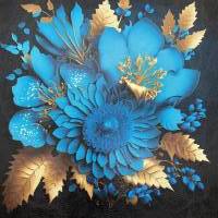 Kunstleder Panel, 30x30 cm, Blue Gerbera Bild 1