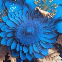 Kunstleder Panel, 30x30 cm, Blue Gerbera Bild 2
