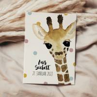 Giraffe U-Hefthülle mit Name und Geburtsdatum, Uheft Hülle und Impfpasshülle personalisiert Bild 2