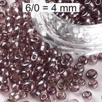 Rocailles - Perlen - transparent rosigbraun - ca. 4mm - Glas Bild 1