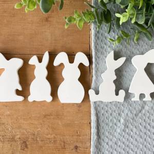 Hasenbande / Hasenfamilie im 5er-Set aus Keramikgießmasse | Osterhasen | Osterdeko Bild 7
