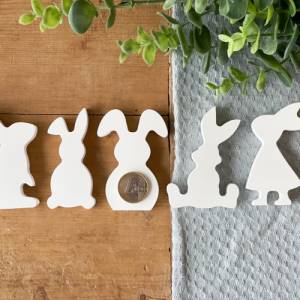Hasenbande / Hasenfamilie im 5er-Set aus Keramikgießmasse | Osterhasen | Osterdeko Bild 8