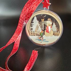 Weihnachtskugel, Christbaumkugel, Winter, handgemacht, Bild 4