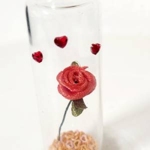 Mini Rose im Glas, Flaschenpost, Muttertag, Glaskuppel, Miniatur, Liebe, Geschenk für Sie, Geschenk, Geburtstagsgeschenk Bild 2
