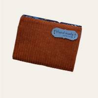 Mini-Portemonnaie aus Cord blau „Blue Flower“ Geldbörse Geldbeutel Wallet Brieftasche Bild 3