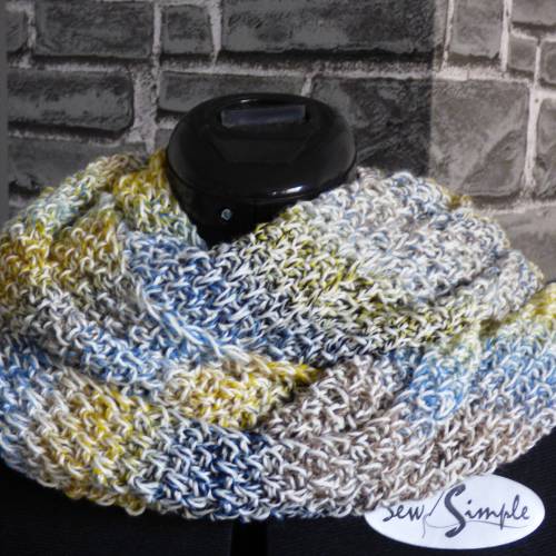 Strickset Loopschal/Wollpaket Rundschal/DIY-Set/Farbverlaufsgarn/Biobaumwolle