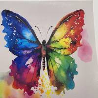 Kunstleder Panel, 30x30 cm, Watercolor Schmetterling Bild 2