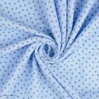 Musselin Double Gauze Baumwolle Sterne  hellblau  (1m/9,00 €) Bild 1