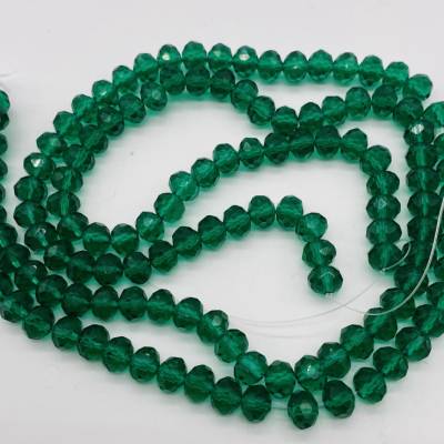 50 Stück * Glasschliffperlen * Glasperlen klar * Rondell * facettiert * 8x6 mm * Grün * A9-0243
