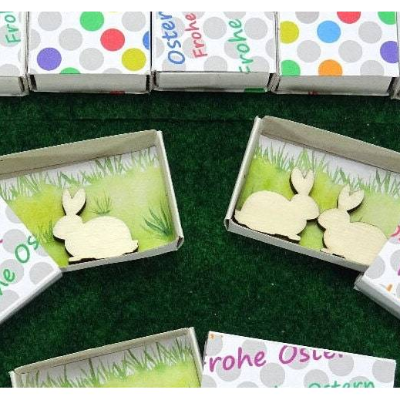 Ostern mini Schachtel Hase Deko Geschenkschachtel Holzhase frohe Ostern happy easter handmade by BuntMixxDESIGN