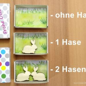 Ostern mini Schachtel Hase Deko Geschenkschachtel Holzhase frohe Ostern happy easter handmade by BuntMixxDESIGN Bild 2