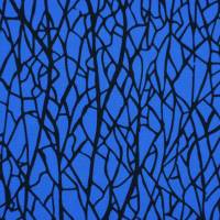 ♕ royalblauer Jersey mit schwarzen Strukturen Maserung 50 x 160 cm Nähen Stoff ♕ Bild 1
