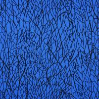 ♕ royalblauer Jersey mit schwarzen Strukturen Maserung 50 x 160 cm Nähen Stoff ♕ Bild 3