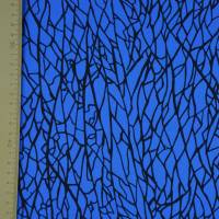 ♕ royalblauer Jersey mit schwarzen Strukturen Maserung 50 x 160 cm Nähen Stoff ♕ Bild 4
