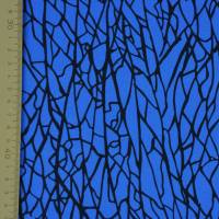 ♕ royalblauer Jersey mit schwarzen Strukturen Maserung 50 x 160 cm Nähen Stoff ♕ Bild 5