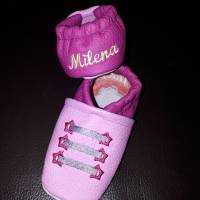 Babyschuhe mit Namen, Lederschuhe - Sneakersoptik personalisierbar (Gr. 18-23) Bild 1