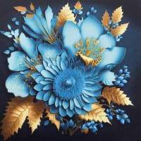 Canvas Panel, 30x30 cm, Blue Gerbera Bild 1