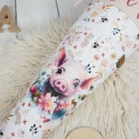 Schultüte Stoff Boho Schwein mit Blumen   *personalisierbar und mit Kisseninlet Bild 5