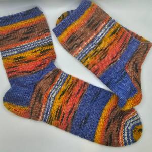 Socken handgestrickt, handgestrickte Socken, Stricksocken , Socken zum Übergang, kuschelige Wollsocken,  Größe 38/39 Bild 3