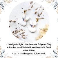 Ohrringe Boho Hase aus Polymer Clay • Ohrschmuck Bild 3