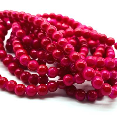 50 Stück / Glasperlen / 5-6 mm / karmesinrot / F1-0736