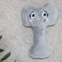Babyrassel Stabrassel Elefant kuschelig Geburt Geschenk Baby Bild 1