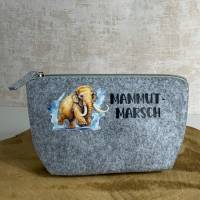 Mammut | kleine Kulturtasche | Kosmetiktasche | kleine Tasche| Tasche mit Spruch: Mammutmarsch Bild 3