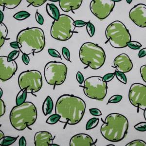 15,50 EUR/m Jersey Äpfel grün auf weiß Baumwolljersey Bild 1