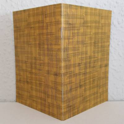 Notizheftchen 60er Jahre Gittergewebe, DIN A6 Notizheft blanko, Paperback mit Softcover