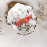 handgefertigte Austerndekoration • Foxy • als Geschenk o. kleines Dankeschön, Fuchs, Decoupage Bild 1