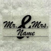 Bügelbild - Mr. & Mrs. | Name | Individuell | Logo | Schild - viele mögliche Farben Bild 1