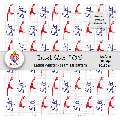 Endlosmuster Insel Sylt #02, Digipapier Nahtlosmuster Scrapbook Motivpapier Stoffdesign, drucken plotten sublimieren