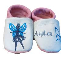 Krabbelschuhe Lauflernschuhe Puschen Baby Schuhe Leder personalisiert  Elfe Bild 1