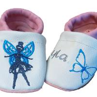 Krabbelschuhe Lauflernschuhe Puschen Baby Schuhe Leder personalisiert  Elfe Bild 2