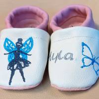 Krabbelschuhe Lauflernschuhe Puschen Baby Schuhe Leder personalisiert  Elfe Bild 4