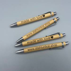 Kugelschreiber mit individueller Gravur aus Holz Bild 6