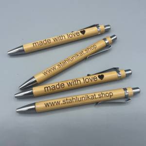 Kugelschreiber mit individueller Gravur aus Holz Bild 7