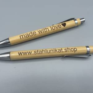 Kugelschreiber mit individueller Gravur aus Holz Bild 9