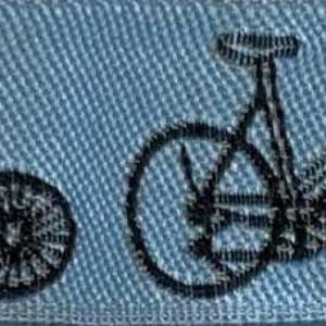 Webband Fahrräder auf hellblau, 20mm Bild 1