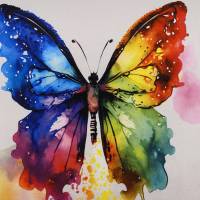 Canvas Panel, 25x25 cm, Watercolor Schmetterling Bild 2