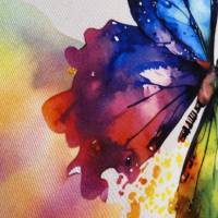 Canvas Panel, 25x25 cm, Watercolor Schmetterling Bild 4