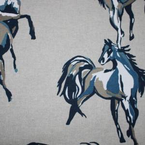 16,20 EUR/m Canvas Dekostoff Darius Pferde auf hellbeige Leinenoptik Baumwollmix Bild 3