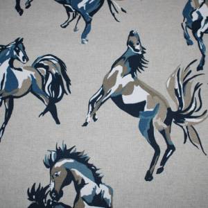 16,20 EUR/m Canvas Dekostoff Darius Pferde auf hellbeige Leinenoptik Baumwollmix Bild 5