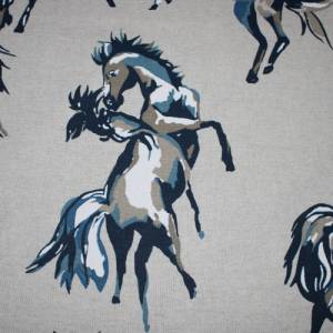 16,20 EUR/m Canvas Dekostoff Darius Pferde auf hellbeige Leinenoptik Baumwollmix Bild 6
