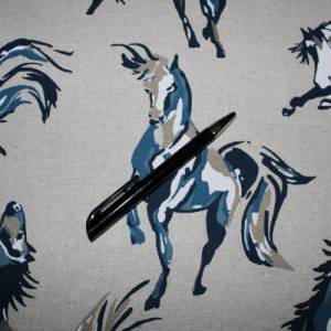 16,20 EUR/m Canvas Dekostoff Darius Pferde auf hellbeige Leinenoptik Baumwollmix Bild 8