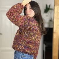 Mohairsweater, handgestricktes Einzelstück, Sweater Mohair, unisex, bunt, abnehmbarer Kragen Bild 1